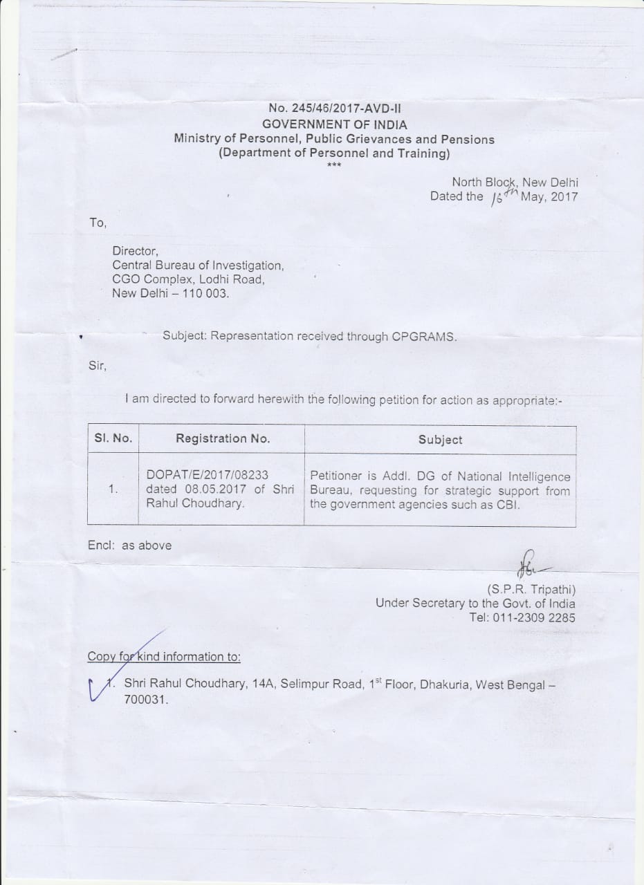 Ministry of Personnel, Public Grievance and Pensions Latter (Department of Personnel and Training)